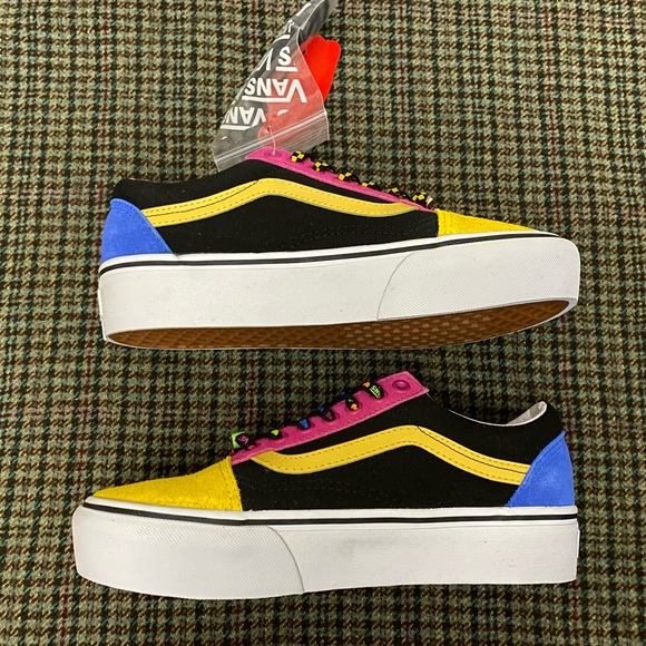 NWT Old Skool Platform Multicolored Vans - Picture 2 of 5
